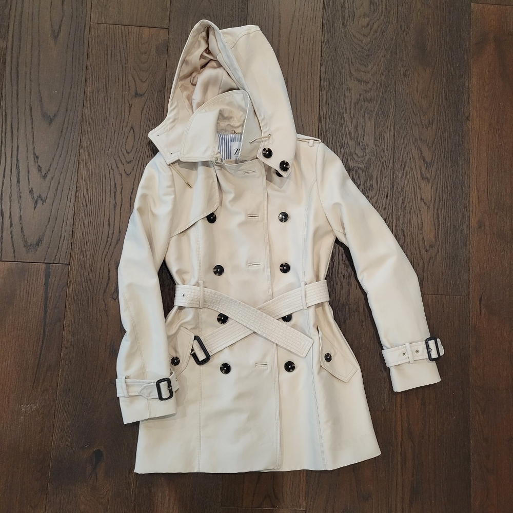 Zara hooded trench coat